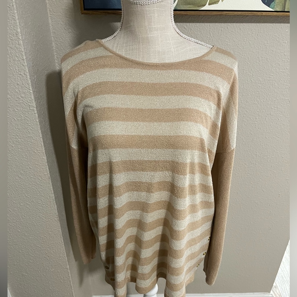 Gold ivory striped sweater